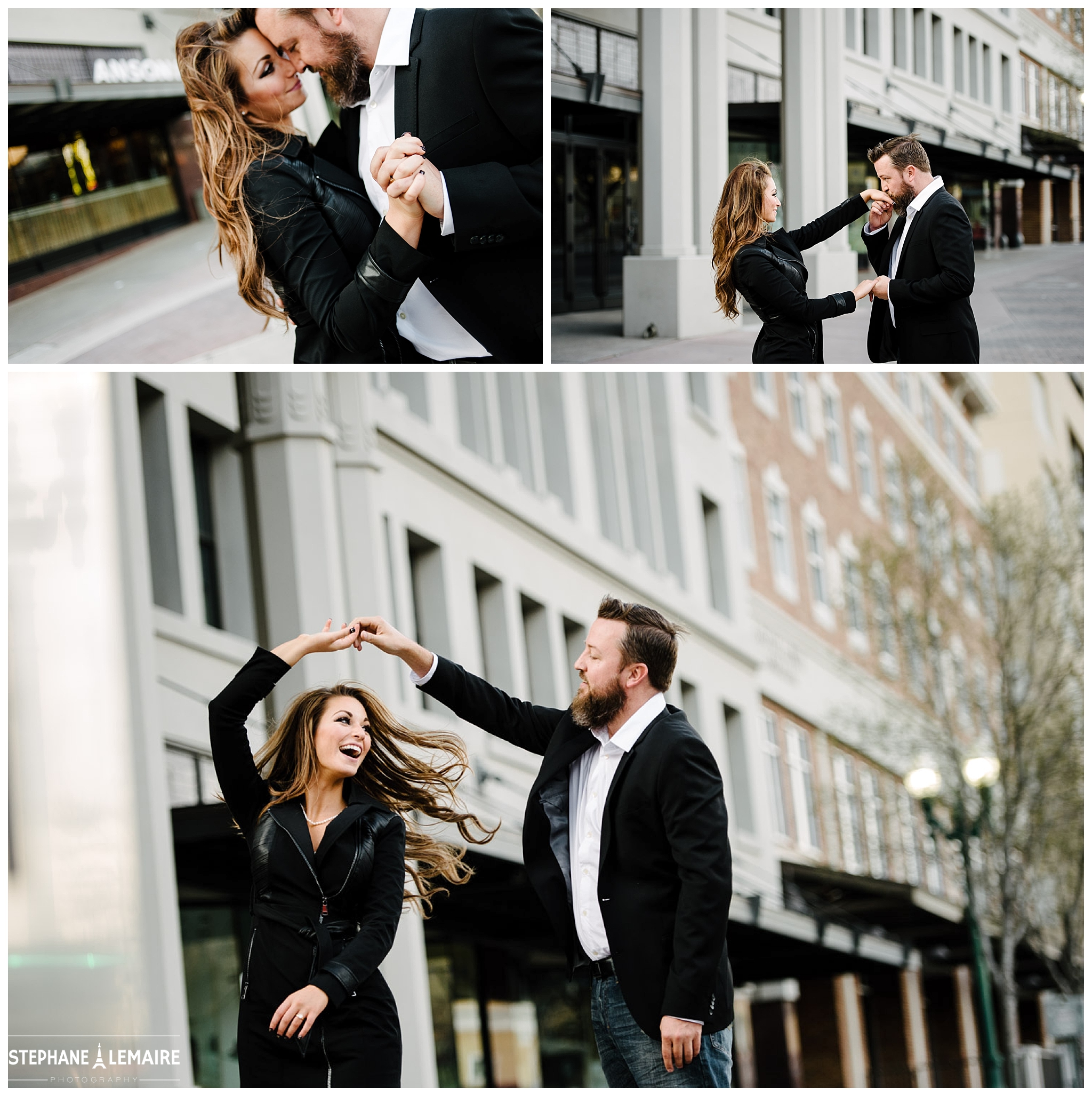 Couple dancing during their el paso engagement session