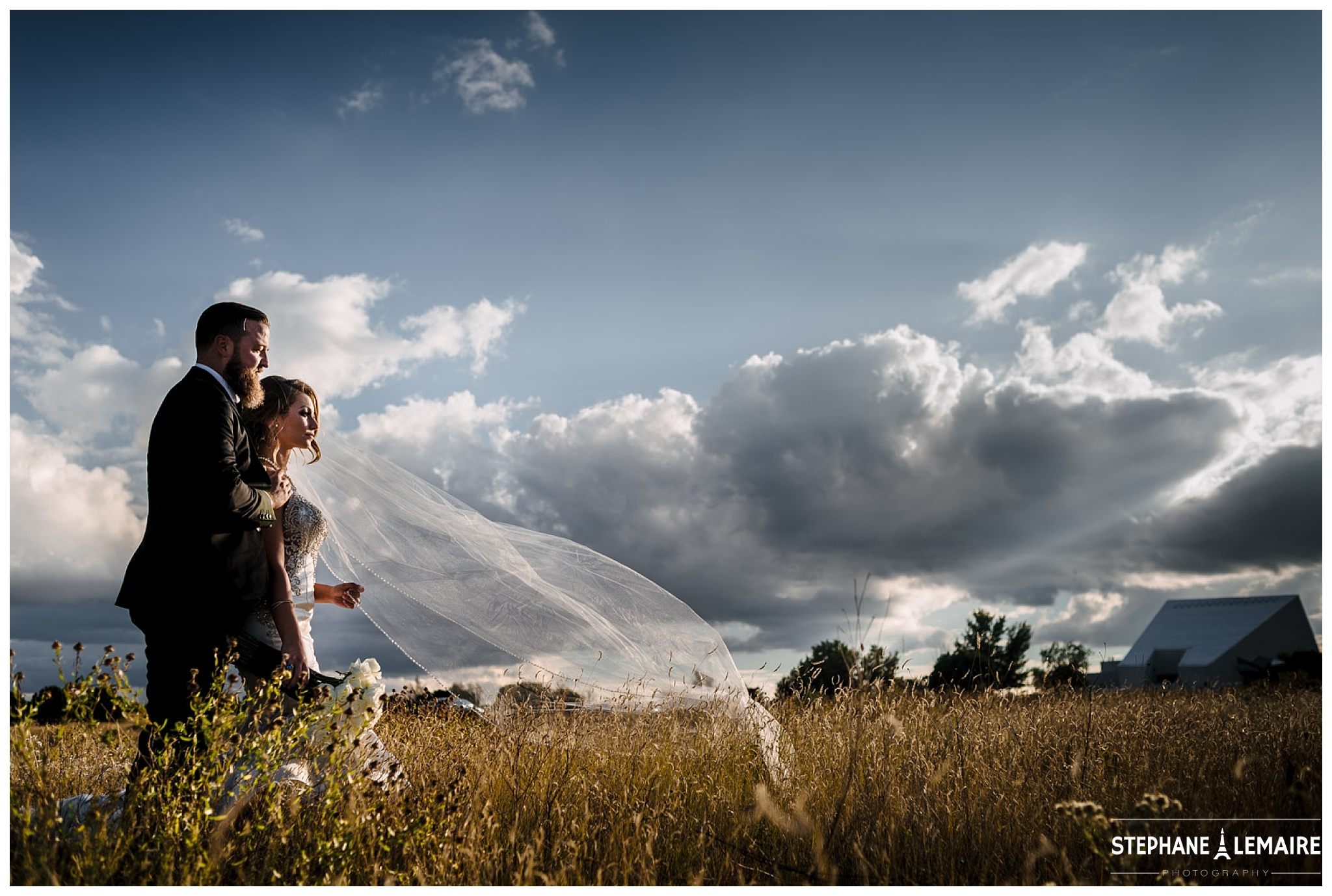 Wedding portrait of bride and groom at Spencer theater wedding in Ruidoso by Stephane Lemaire Photography 