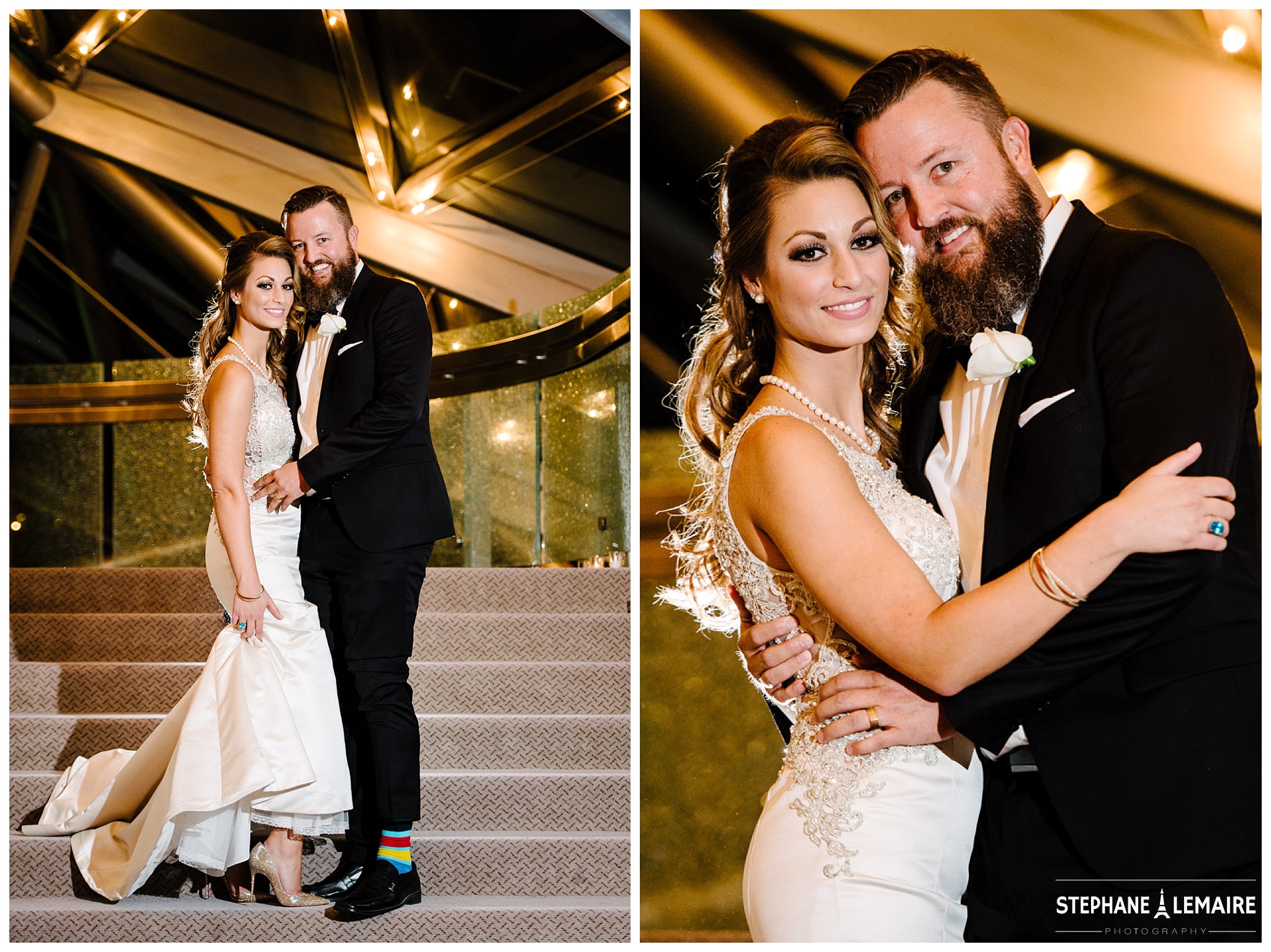 Portrait of Bride and Groom at Spencer theater wedding in Ruidoso wedding reception by Stephane Lemaire Photography 