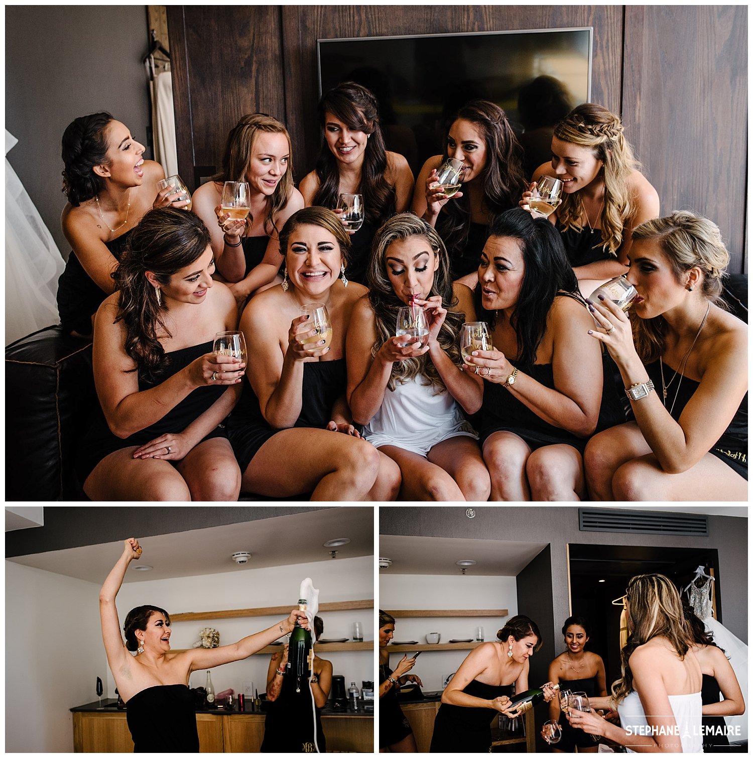 photo of bridal party at Hotel Indigo in el paso texas by stephane lemaire photography