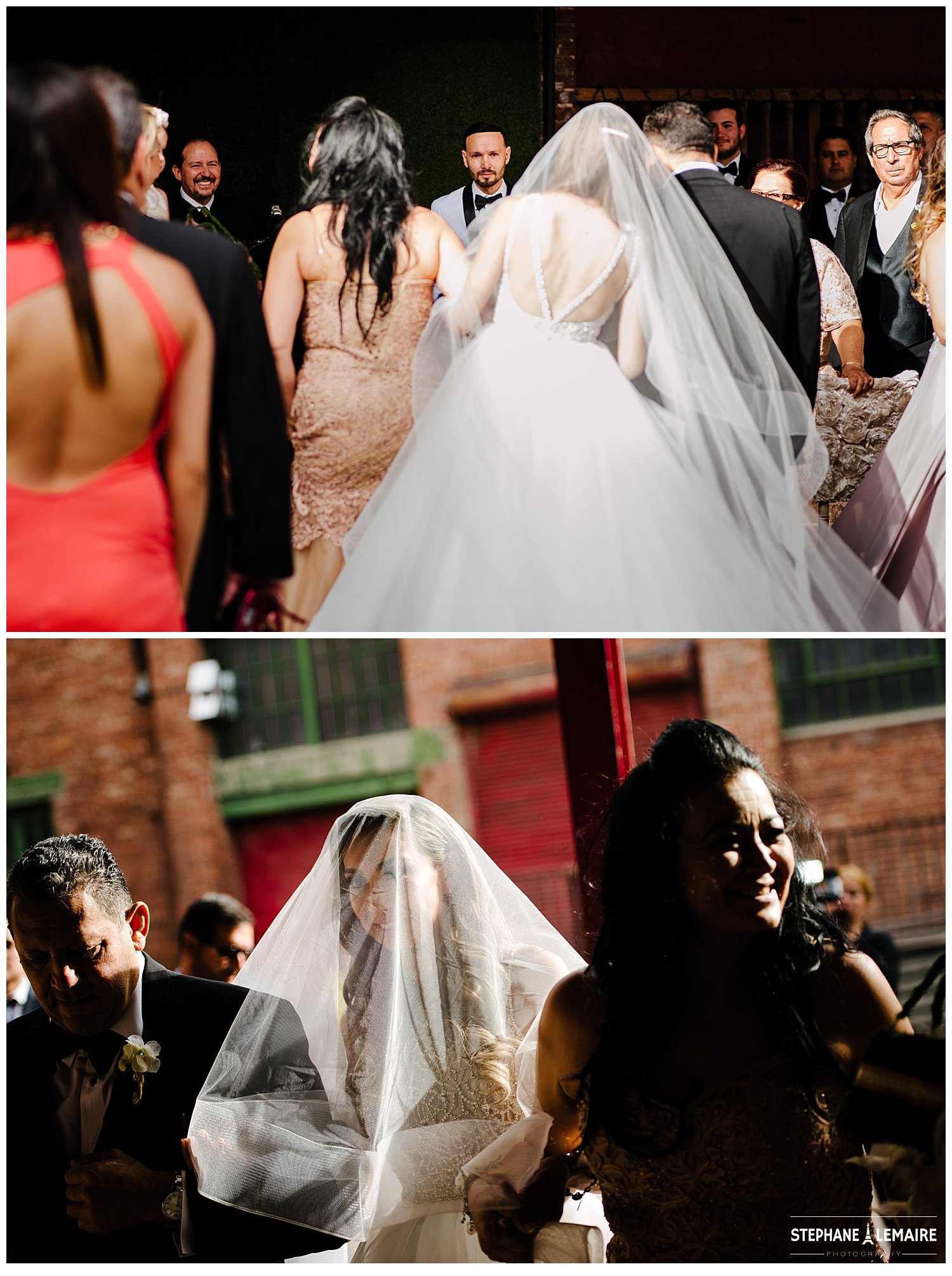 Wedding ceremony at Epic Railyard in El Paso Texas by Stephane Lemaire photography