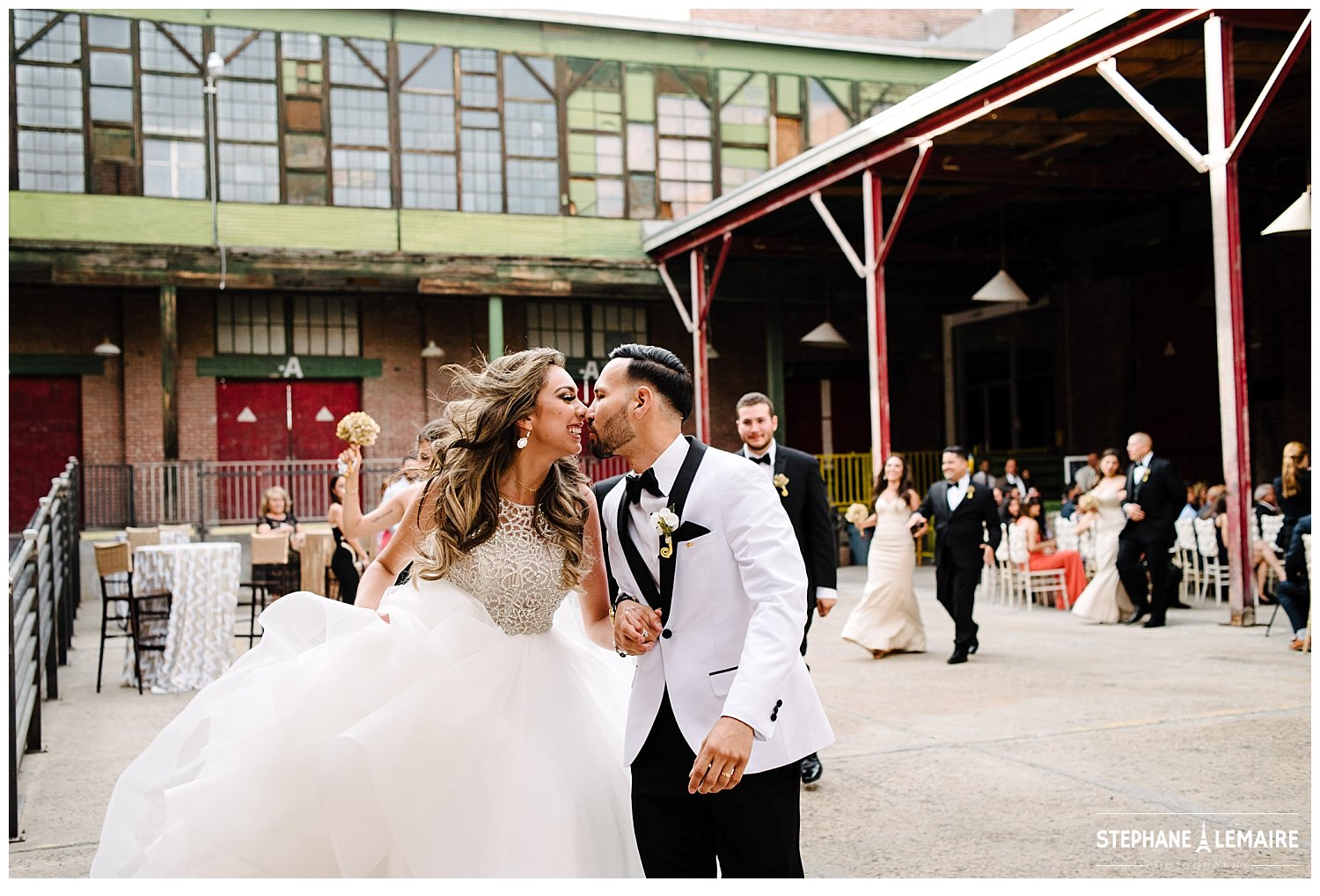 Epic Railyard  wedding ceremony exit pictures by Stephane Lemaire