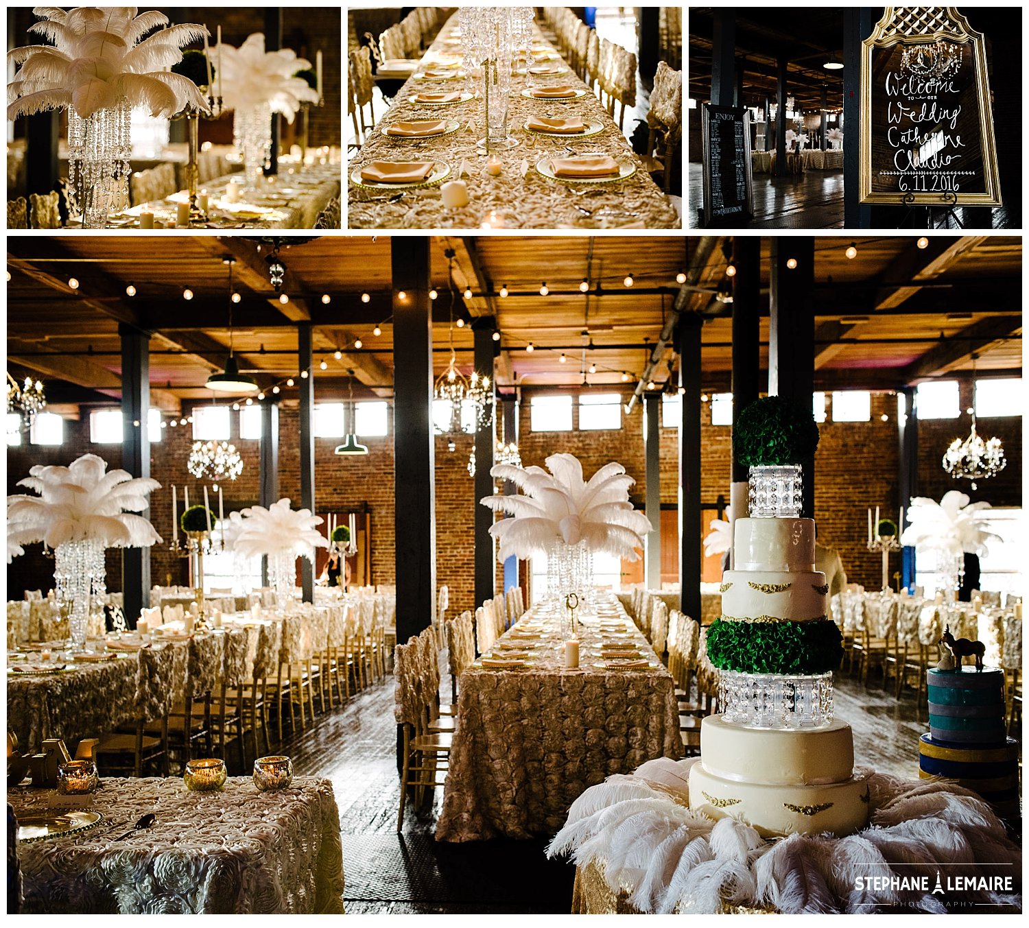 wedding reception at Epic Railyard by Stephane Lemaire photography