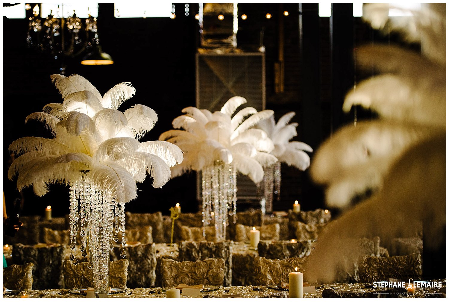 Epic Railyard wedding reception details by Stephane Lemaire photography