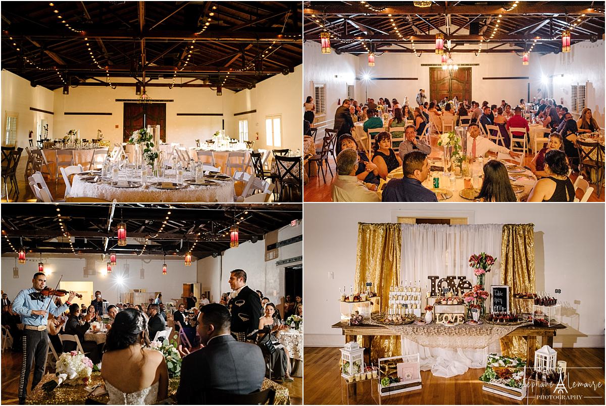 Reception at Los Portales wedding venue in el paso texas by stephane lemaire photography