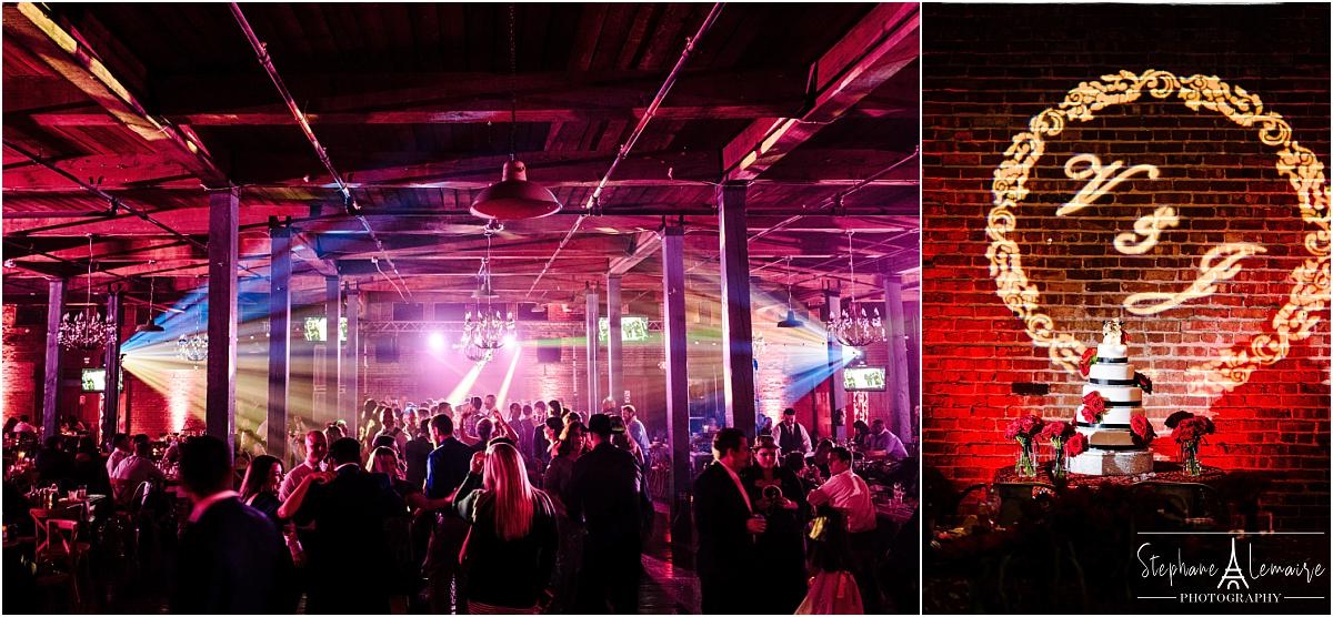Wedding reception at Epic Railyard wedding venue in el paso texas by stephane lemaire photography