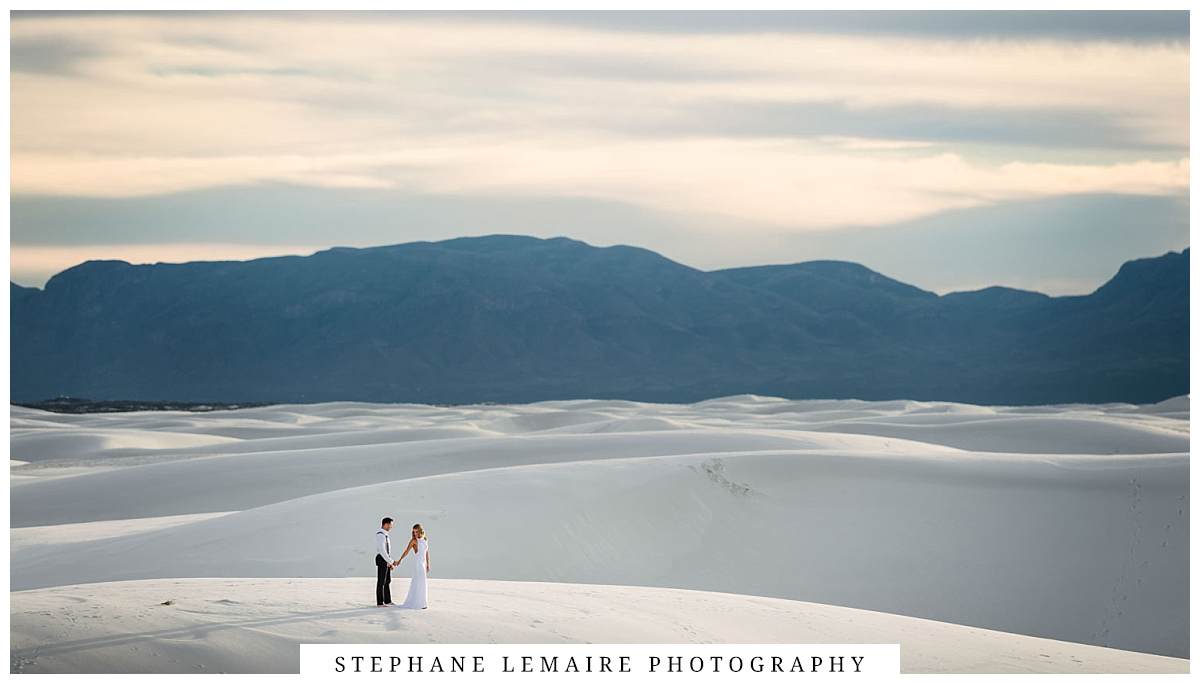 Bride and groom elopement at white sands national park