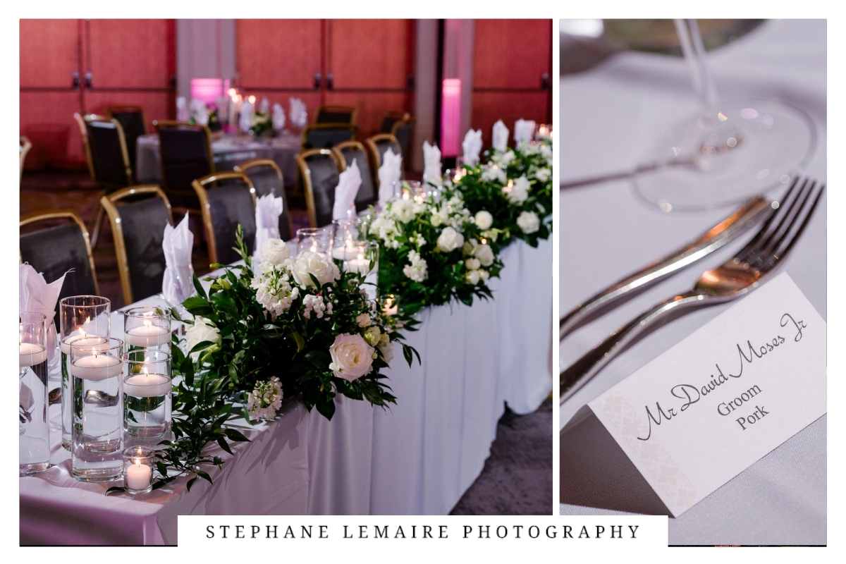 Wedding reception decor at Hotel Paso del Norte in downtown El Paso, Texas