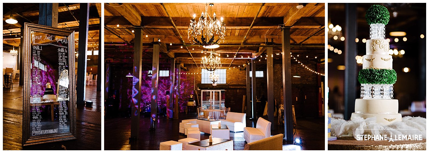 Epic Railyard wedding reception details by Stephane Lemaire photography