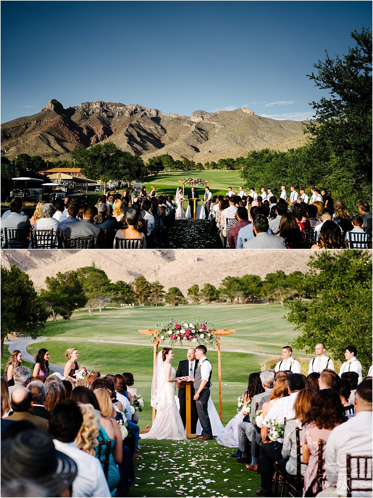 wedding ceremony at Coronado country club wedding venue in el paso texas by stephane lemaire photography