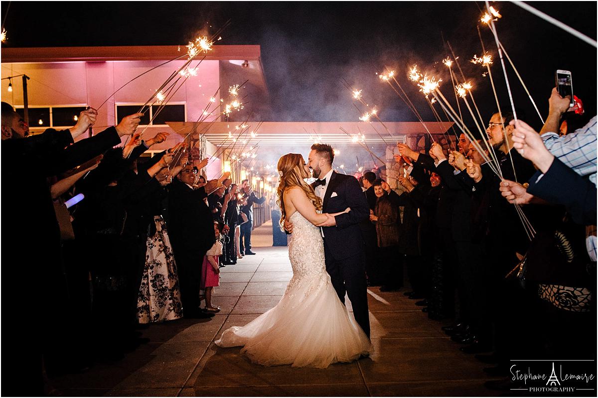 Bride and groom sparklers exit at Coronado Country Club in El Paso Texas. 