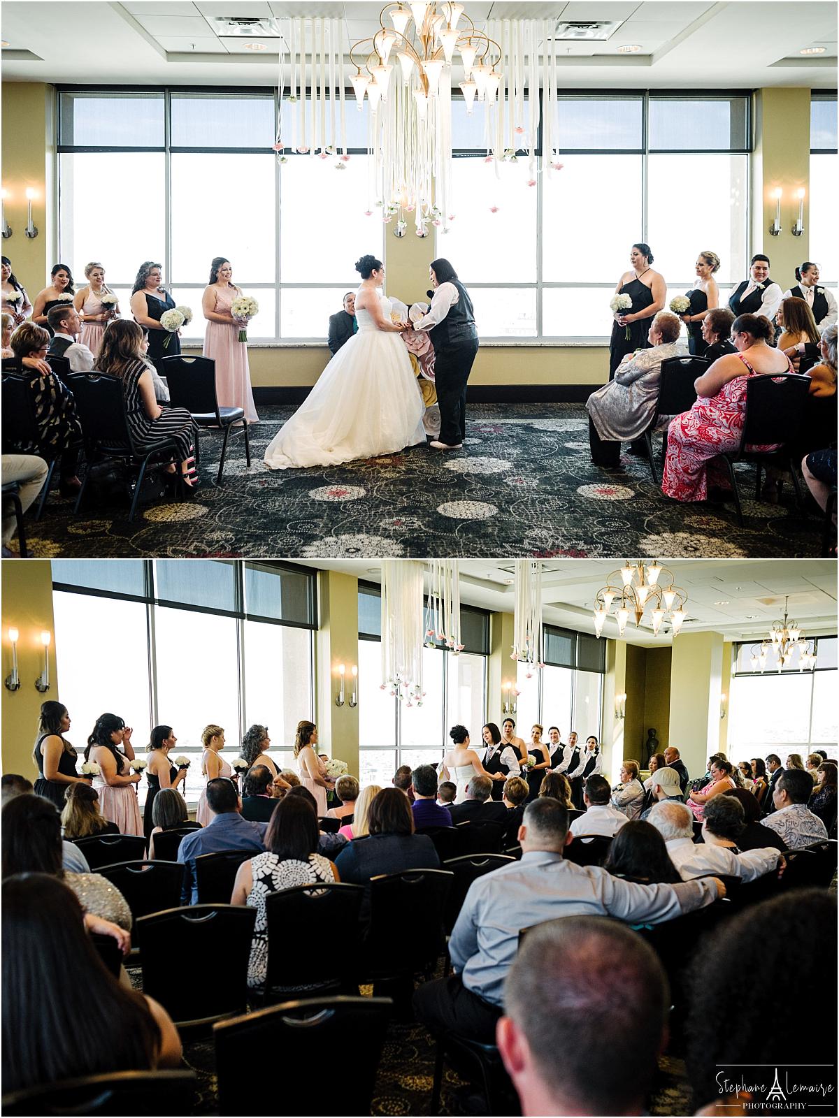 wedding ceremony at Double Tree wedding venue in el paso texas by stephane lemaire photography