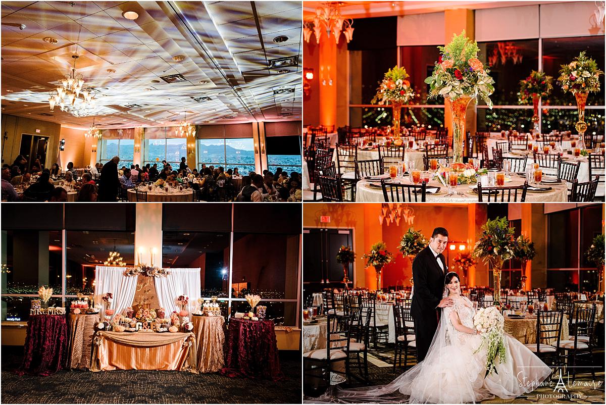 wedding reception details at Double Tree wedding venue in el paso texas by stephane lemaire photography