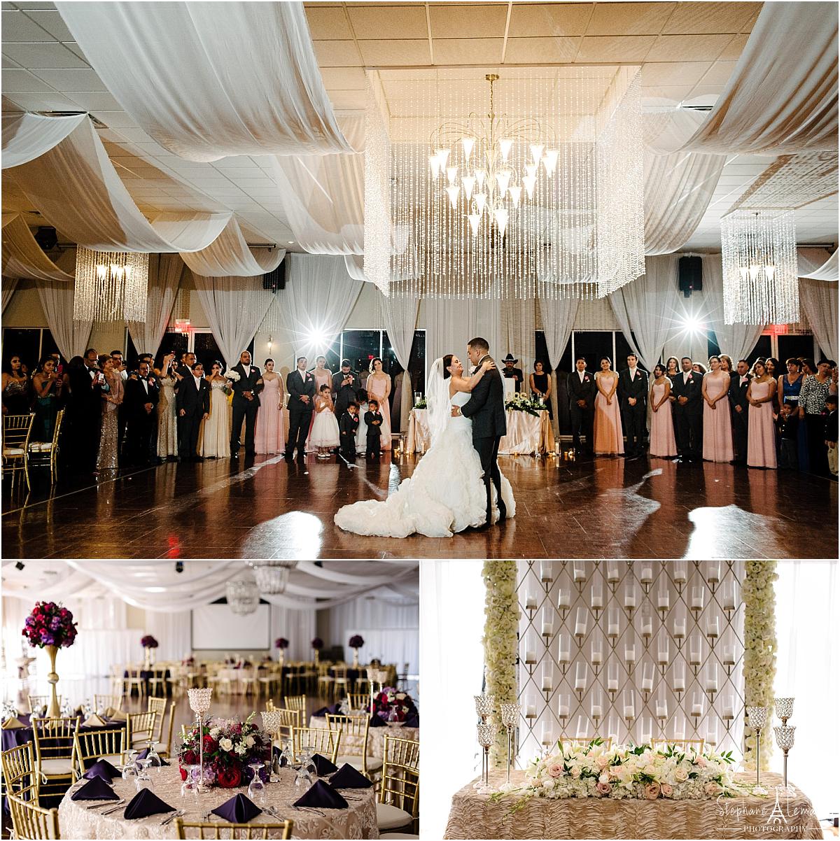 wedding reception at Grace Gardens wedding venue in el paso texas by stephane lemaire photography