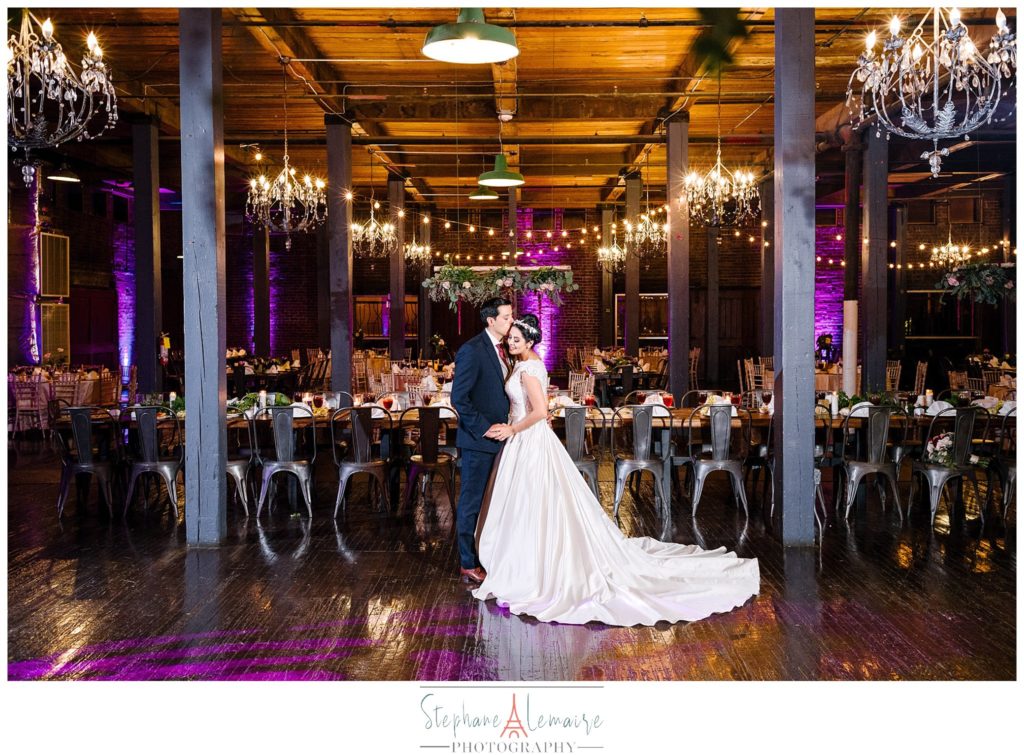 Bride and groom portrait at epic railyard el paso by stephane lemaire photography