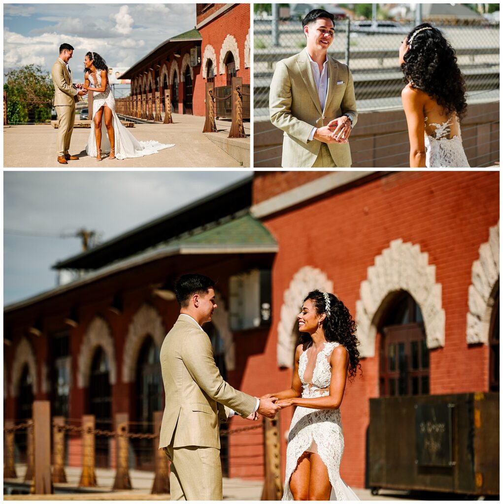 Bride and groom portraits at St Rogers Depot