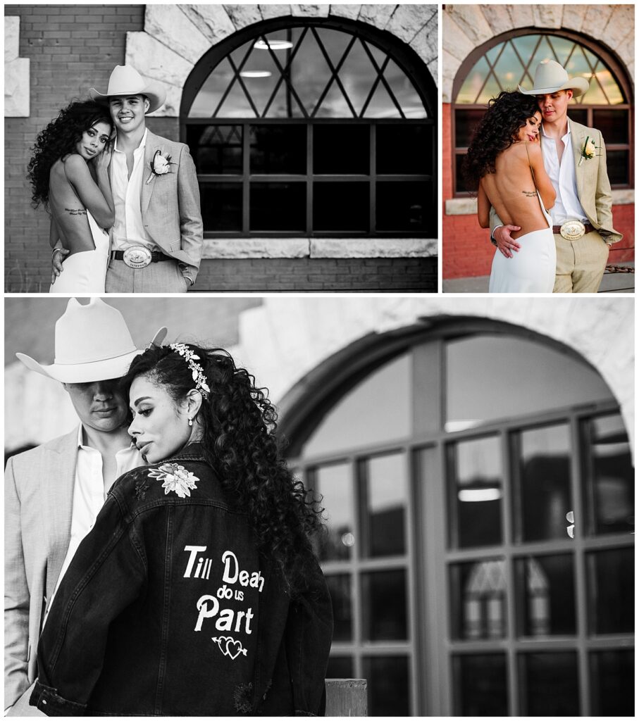 Bride and groom portraits by saint rogers depot in el paso texas